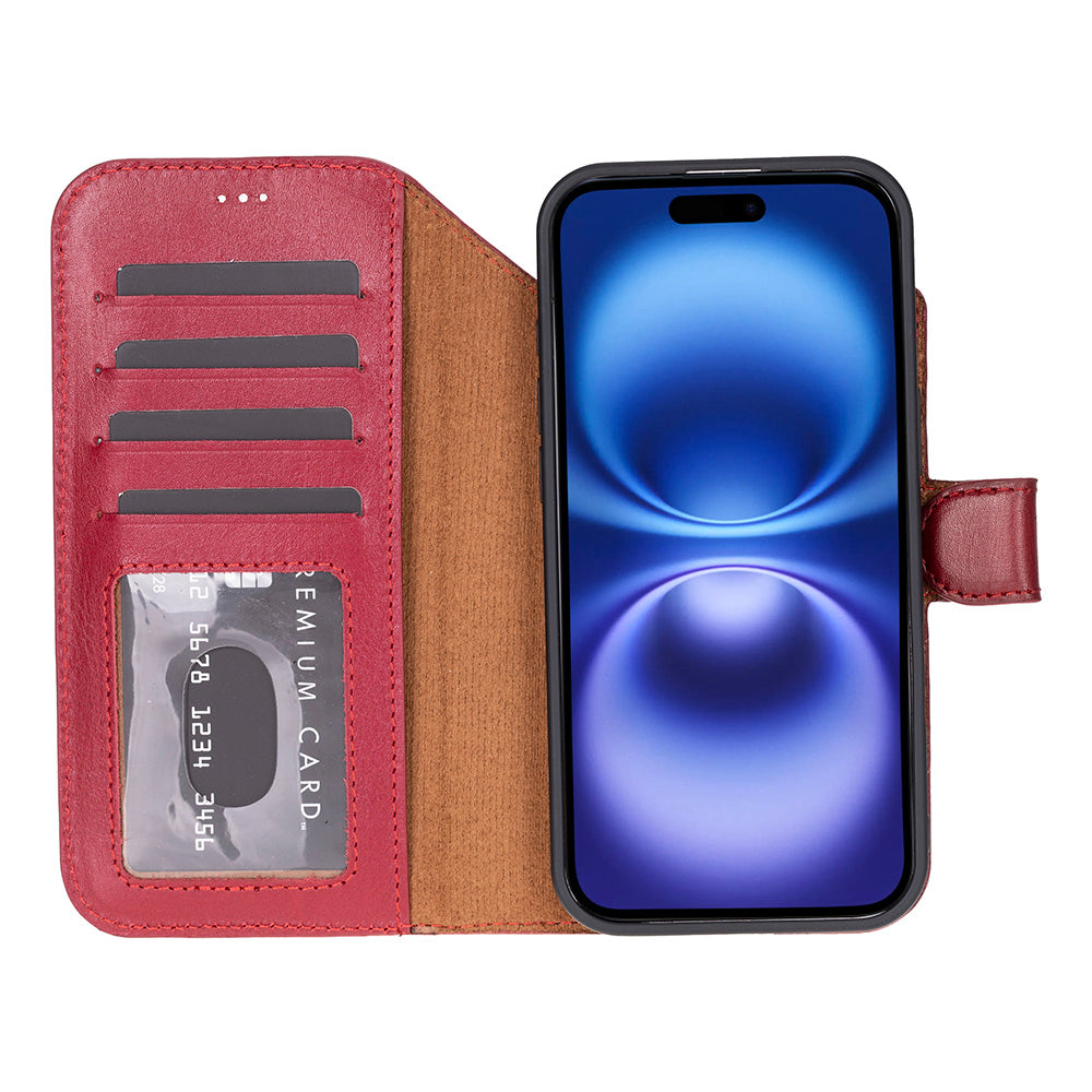 Leather iPhone 17-Air-Detachable Wallet Case