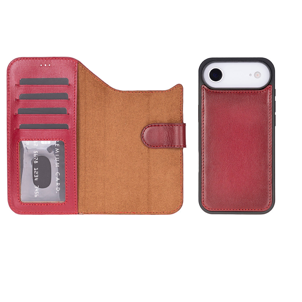 Leather iPhone 17-Air-Detachable Wallet Case