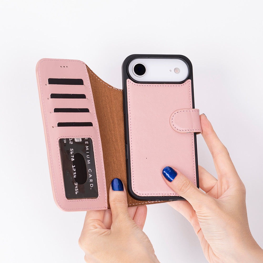 Leather iPhone 17-Air-Detachable Wallet Case