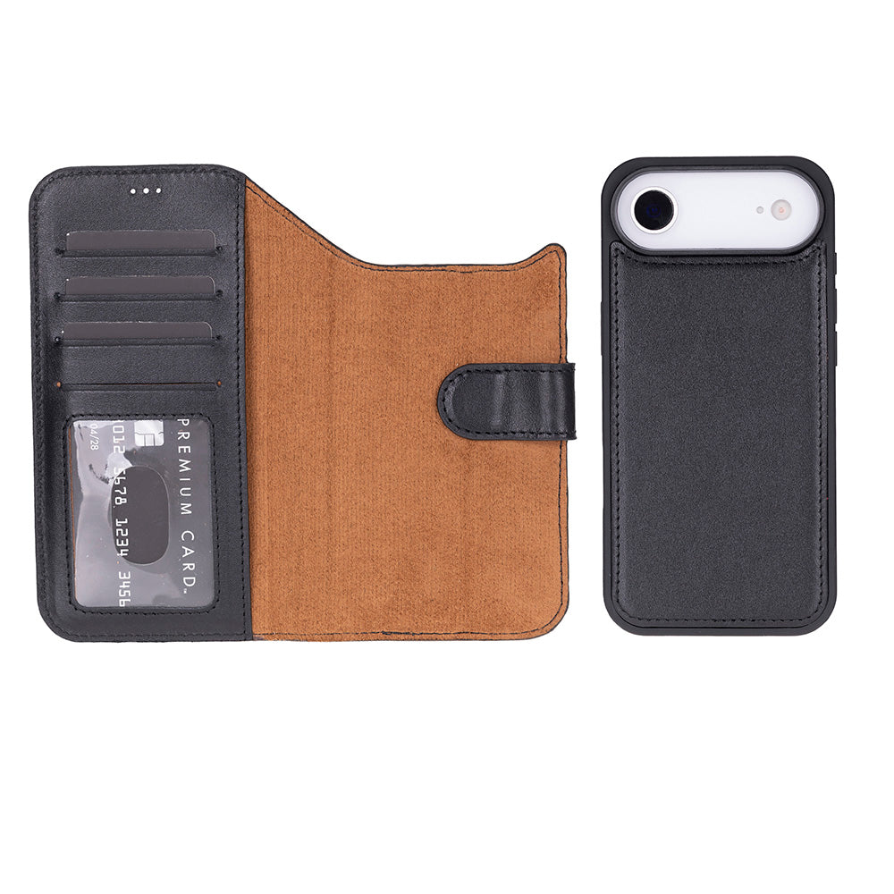 Leather iPhone 17-Air-Detachable Wallet Case
