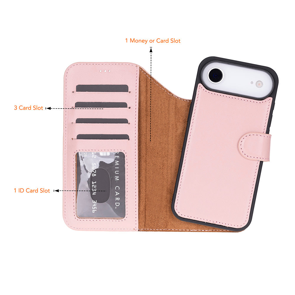 Leather iPhone 17-Air-Detachable Wallet Case