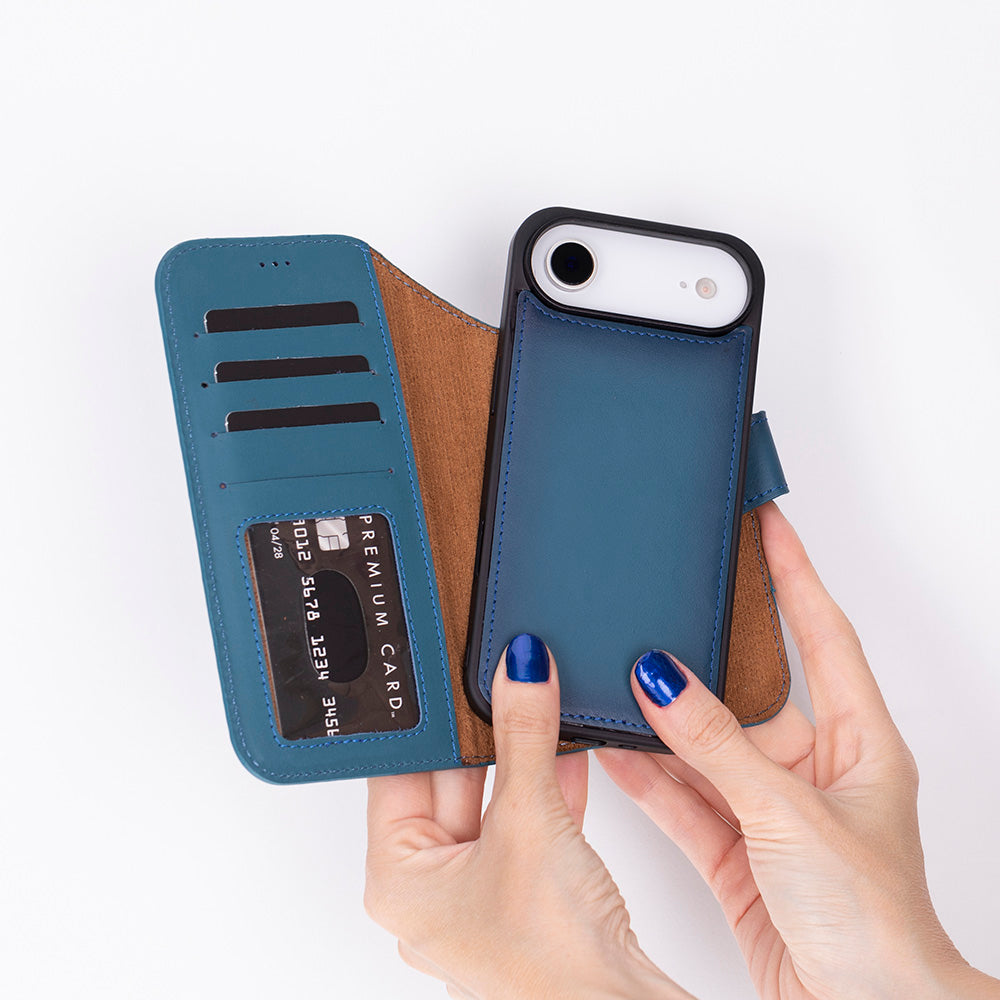 Leather iPhone 17-Air-Detachable Wallet Case