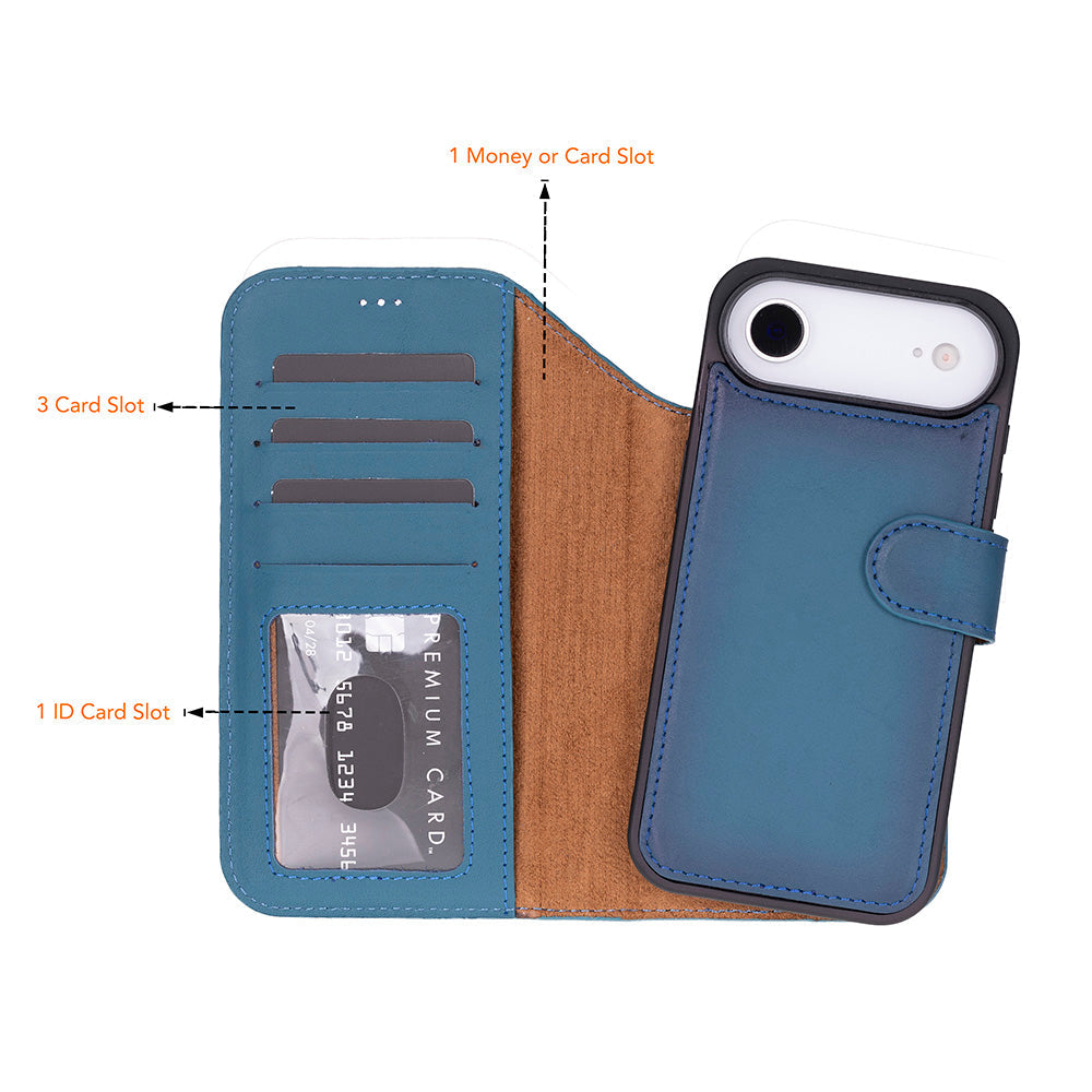 Leather iPhone 17-Air-Detachable Wallet Case