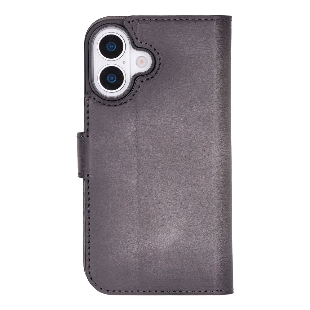 Leather iPhone 17-Detachable Wallet Case