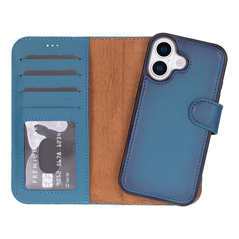 Leather iPhone 17-Detachable Wallet Case
