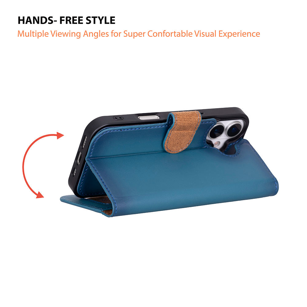 Leather iPhone 17-Detachable Wallet Case