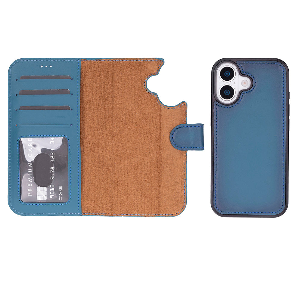 Leather iPhone 17-Detachable Wallet Case