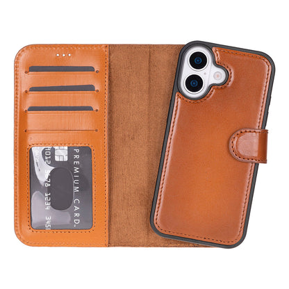 Leather iPhone 17-Detachable Wallet Case