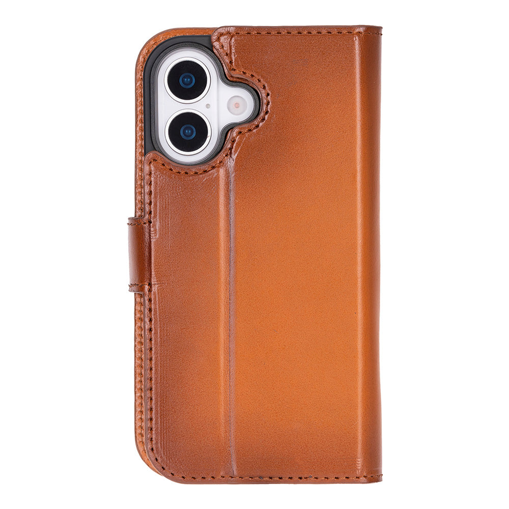 Leather iPhone 17-Detachable Wallet Case