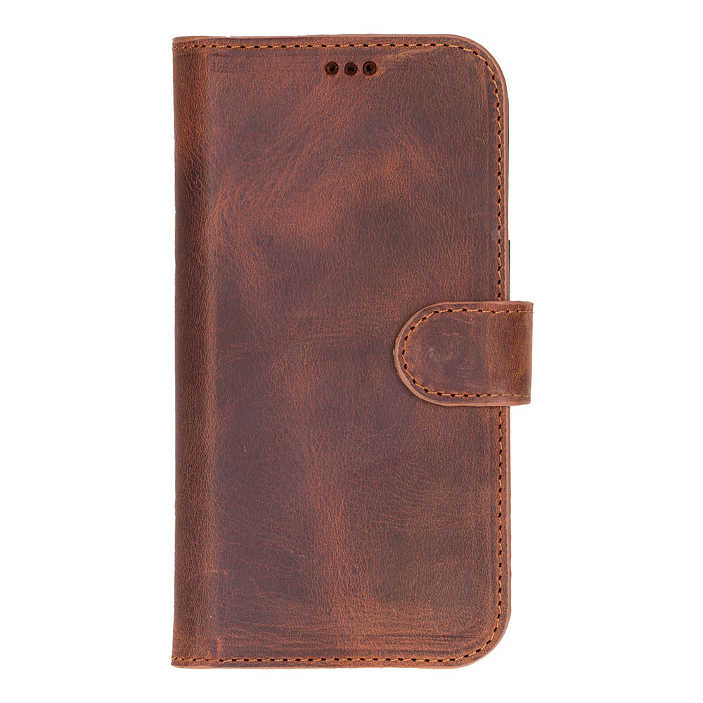 Leather iPhone 17-Detachable Wallet Case