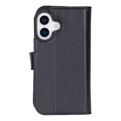 Leather iPhone 17-Detachable Wallet Case