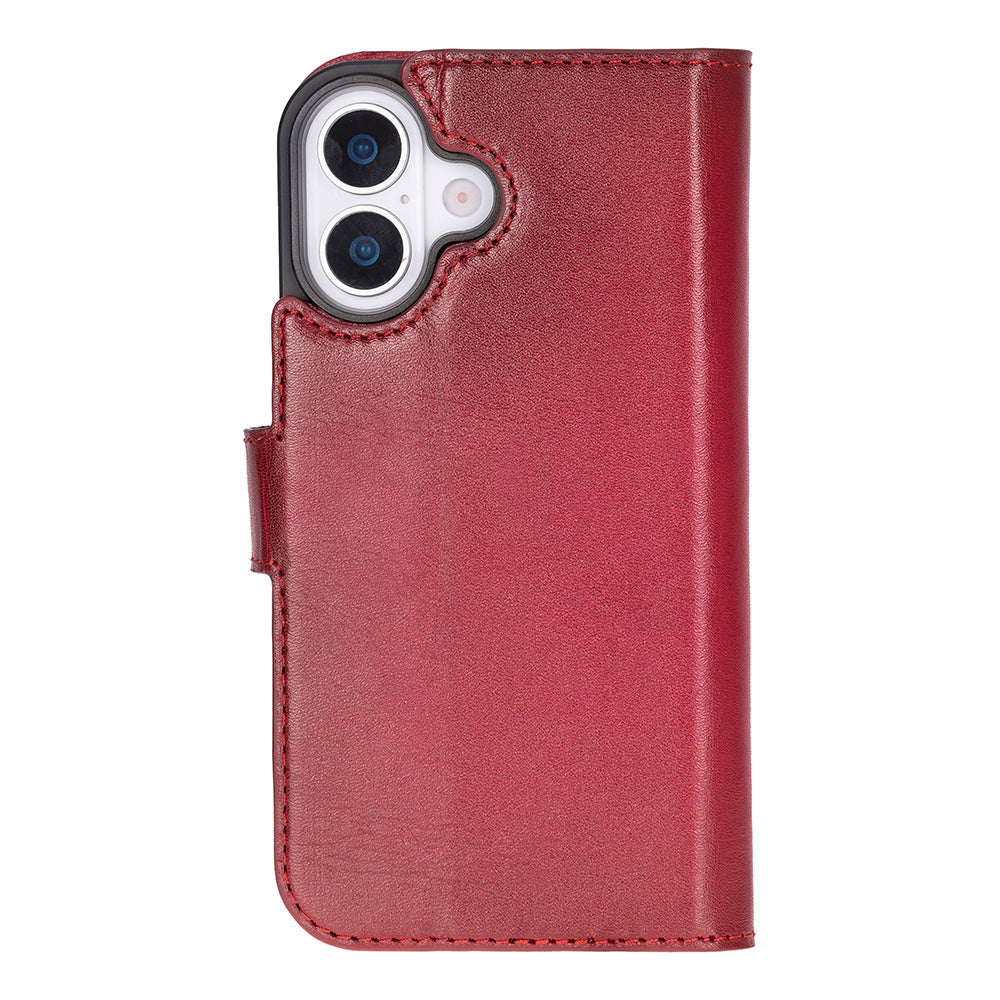 Leather iPhone 17-Detachable Wallet Case