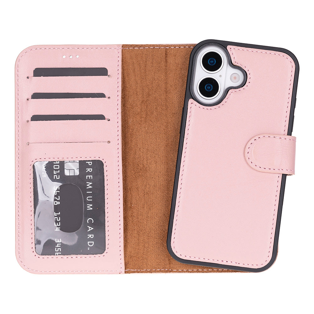 Leather iPhone 17-Detachable Wallet Case