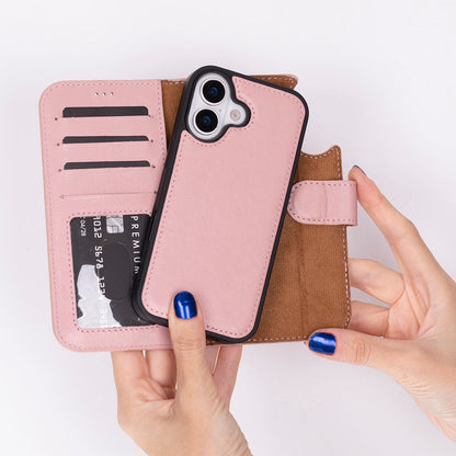 Leather iPhone 17-Detachable Wallet Case