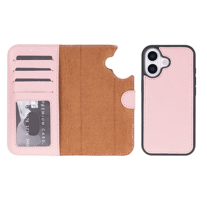 Leather iPhone 17-Detachable Wallet Case