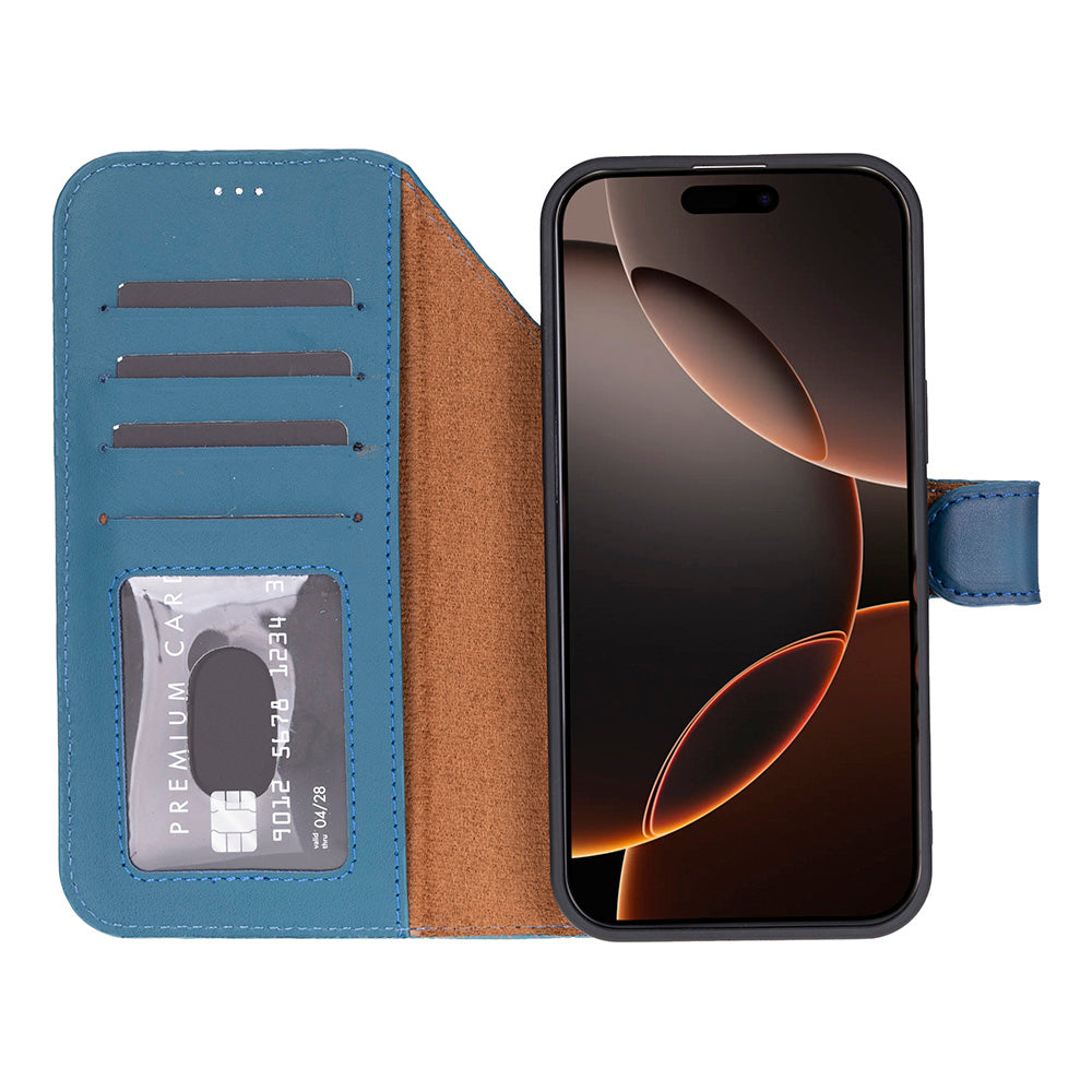 Leather iPhone 17-Pro-Detachable Wallet Case