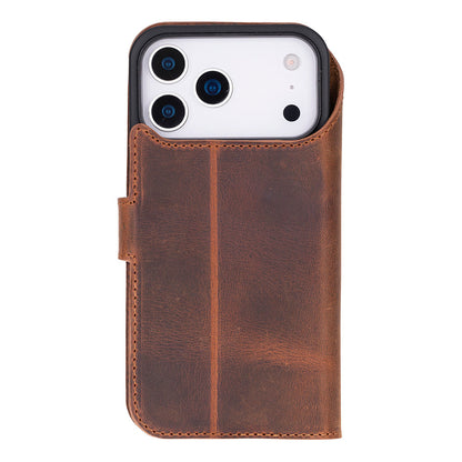 Leather iPhone 17-Pro-Detachable Wallet Case