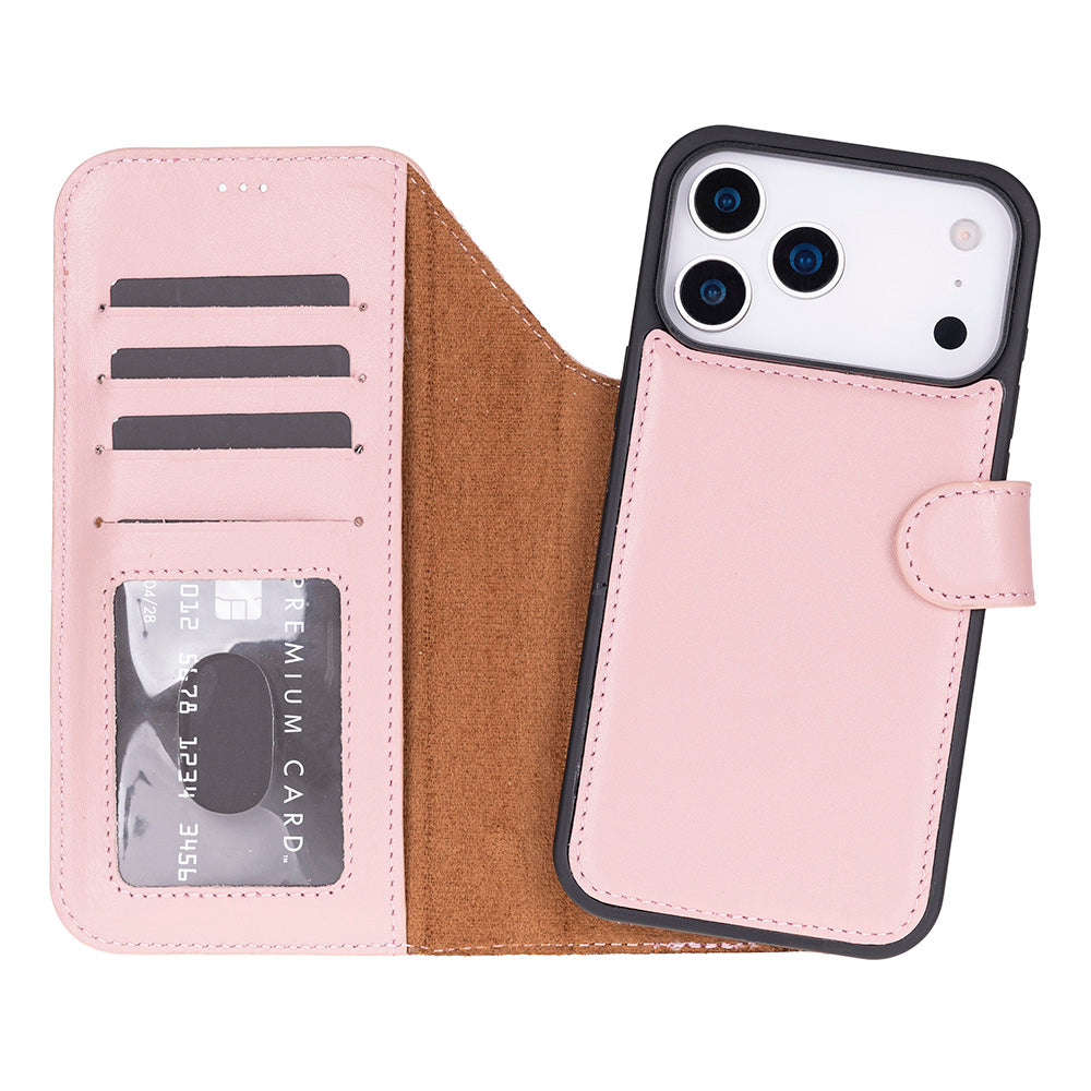 Leather iPhone 17-Pro-Detachable Wallet Case