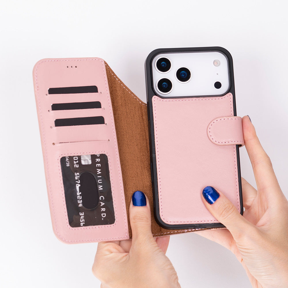 Leather iPhone 17-Pro-Detachable Wallet Case