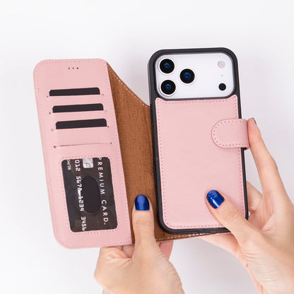 Leather iPhone 17-Pro-Detachable Wallet Case