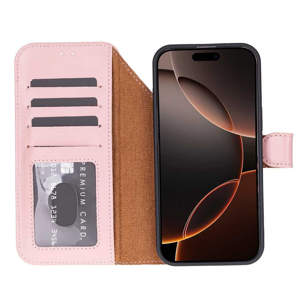 Leather iPhone 17-Pro-Detachable Wallet Case