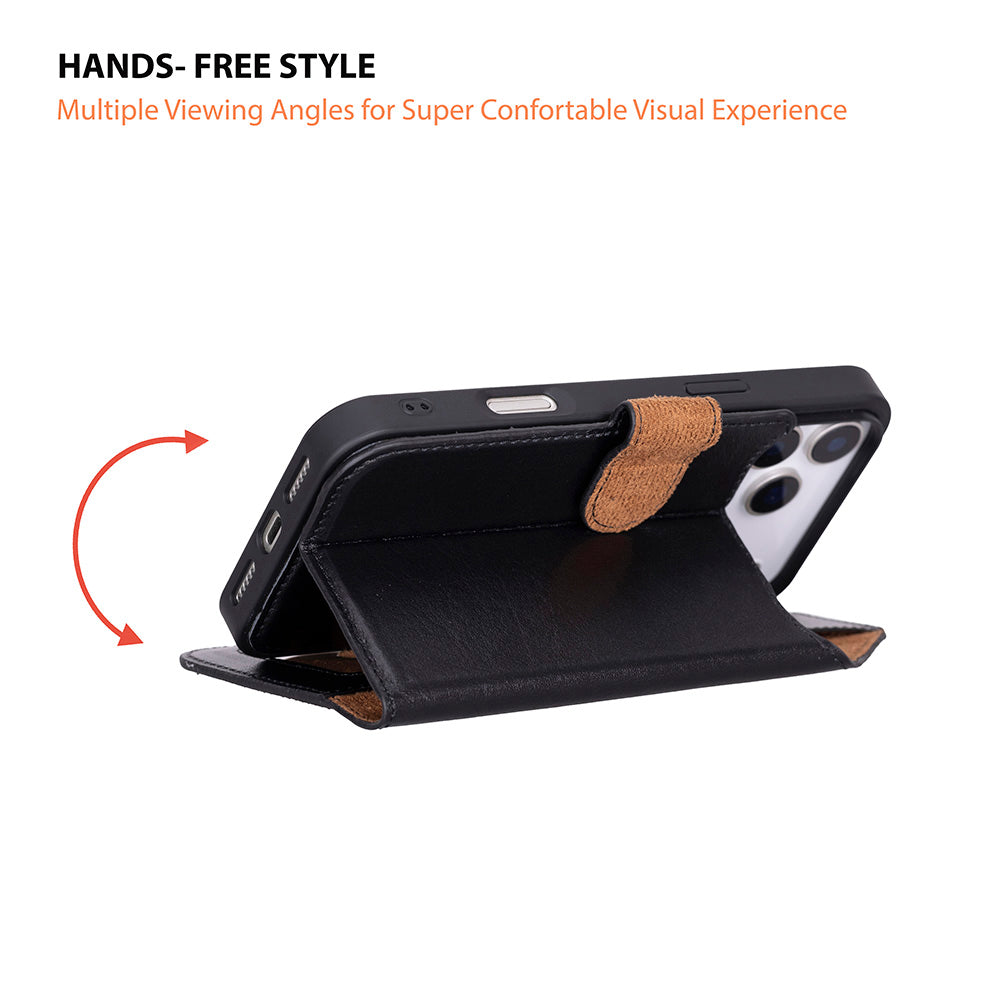 Leather iPhone 17-Pro-Detachable Wallet Case