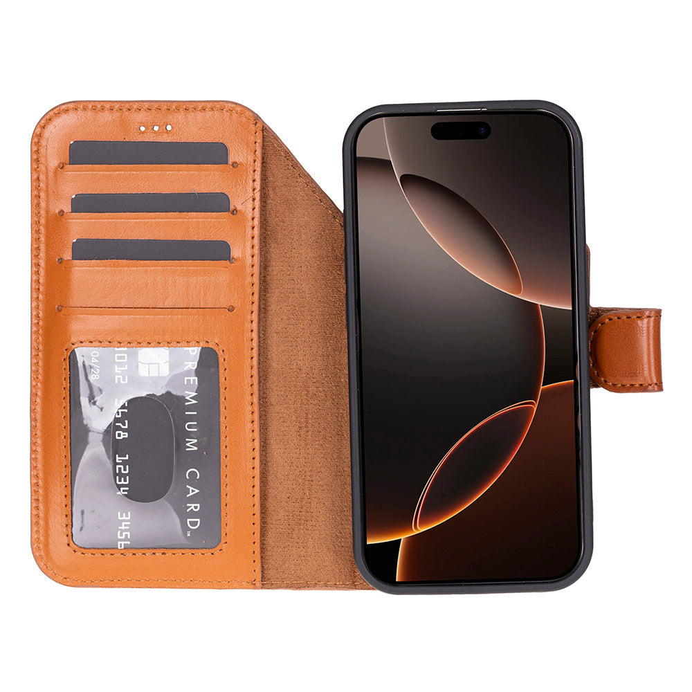 Leather iPhone 17-Pro-Detachable Wallet Case