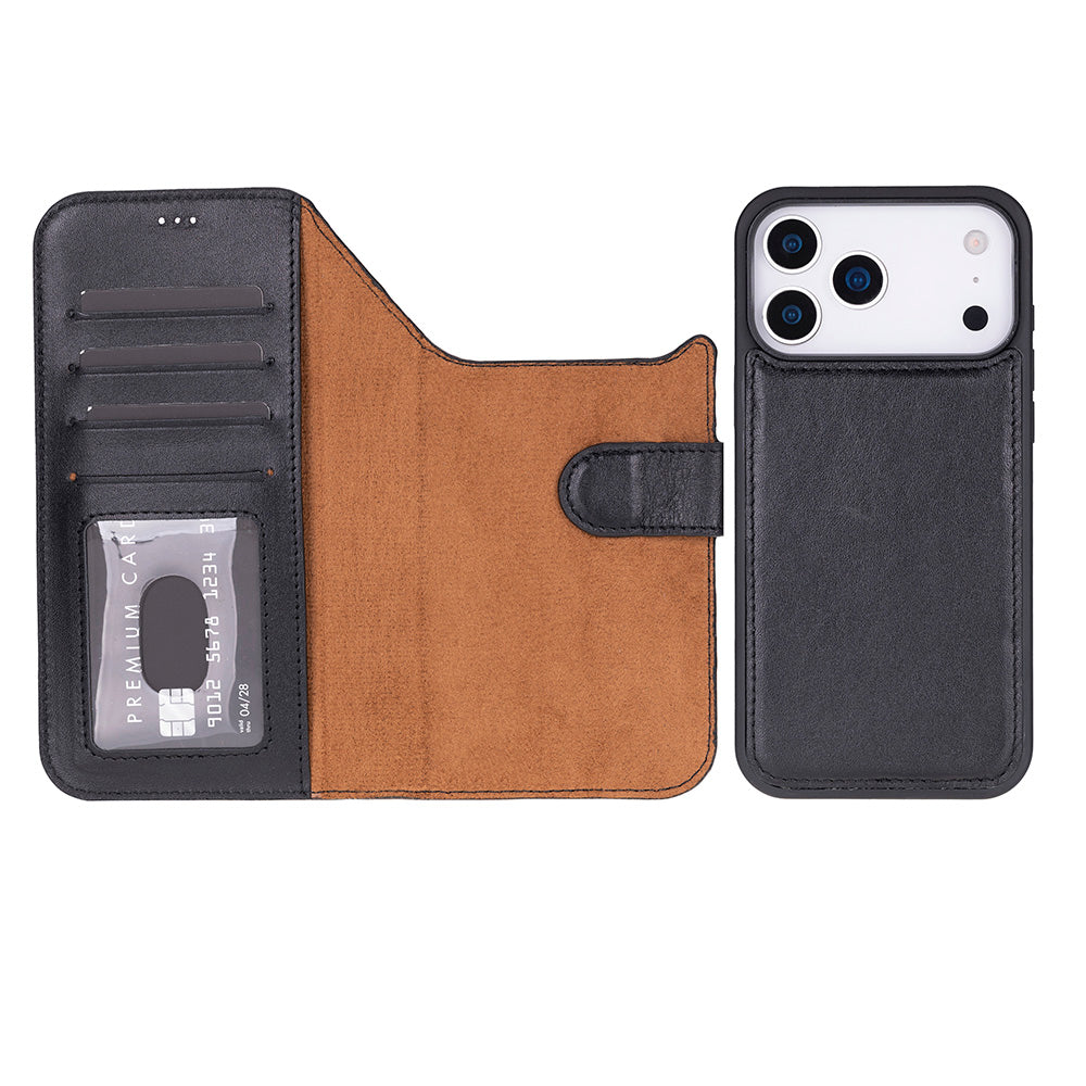 Leather iPhone 17-Pro-Detachable Wallet Case
