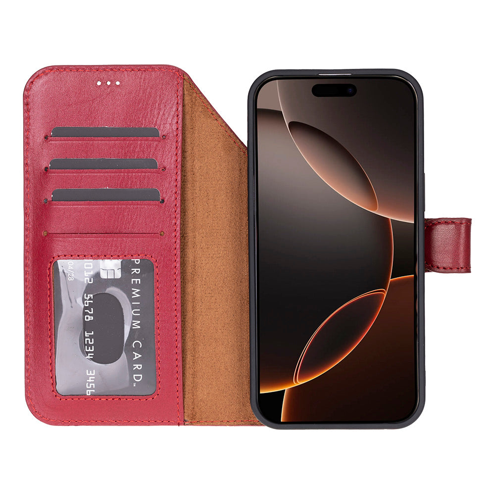 Leather iPhone 17-Pro-Detachable Wallet Case
