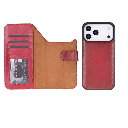 Leather iPhone 17-Pro-Detachable Wallet Case