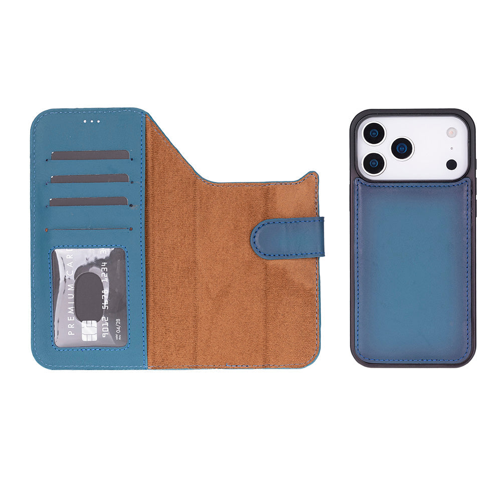 Leather iPhone 17-Pro-Max Detachable Wallet Case
