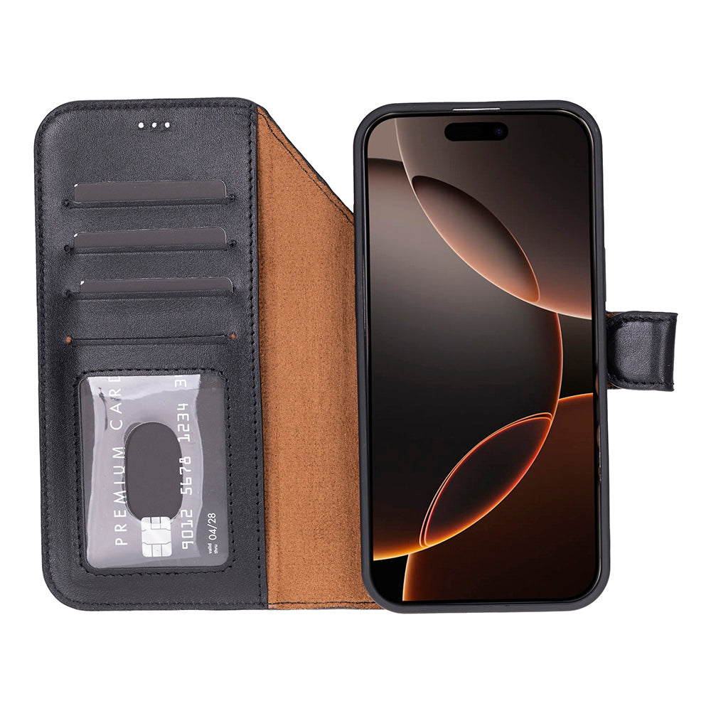 Leather iPhone 17-Pro-Max Detachable Wallet Case