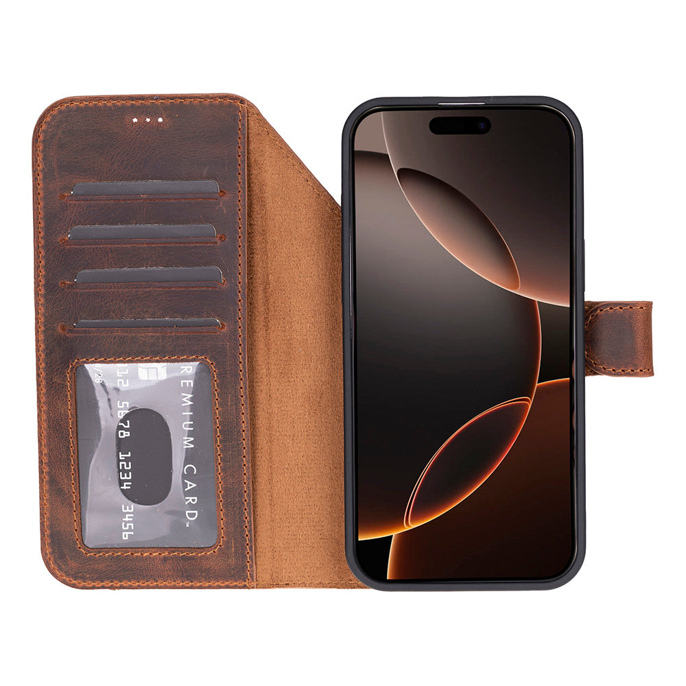 Leather iPhone 17-Pro-Max Detachable Wallet Case