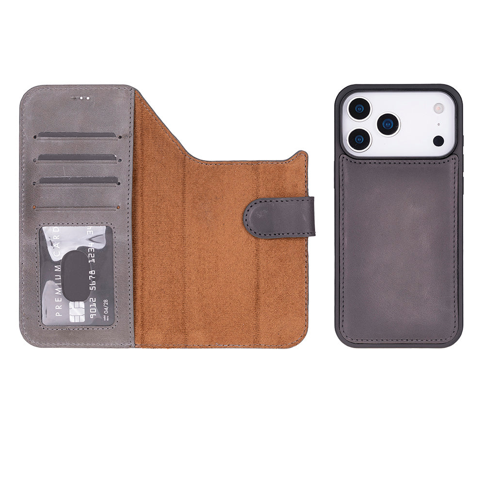 Leather iPhone 17-Pro-Max Detachable Wallet Case