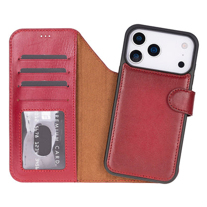 Leather iPhone 17-Pro-Max Detachable Wallet Case