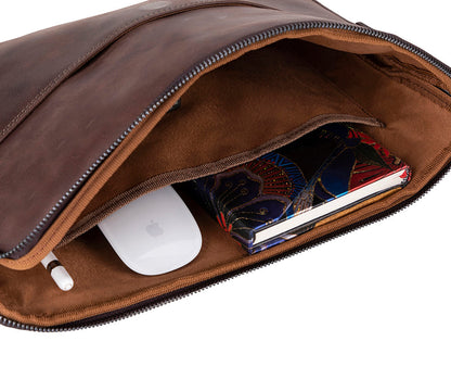 Leeds Slim Leather Laptop & Tablet Case - Messenger Bag for 14” & 16”
