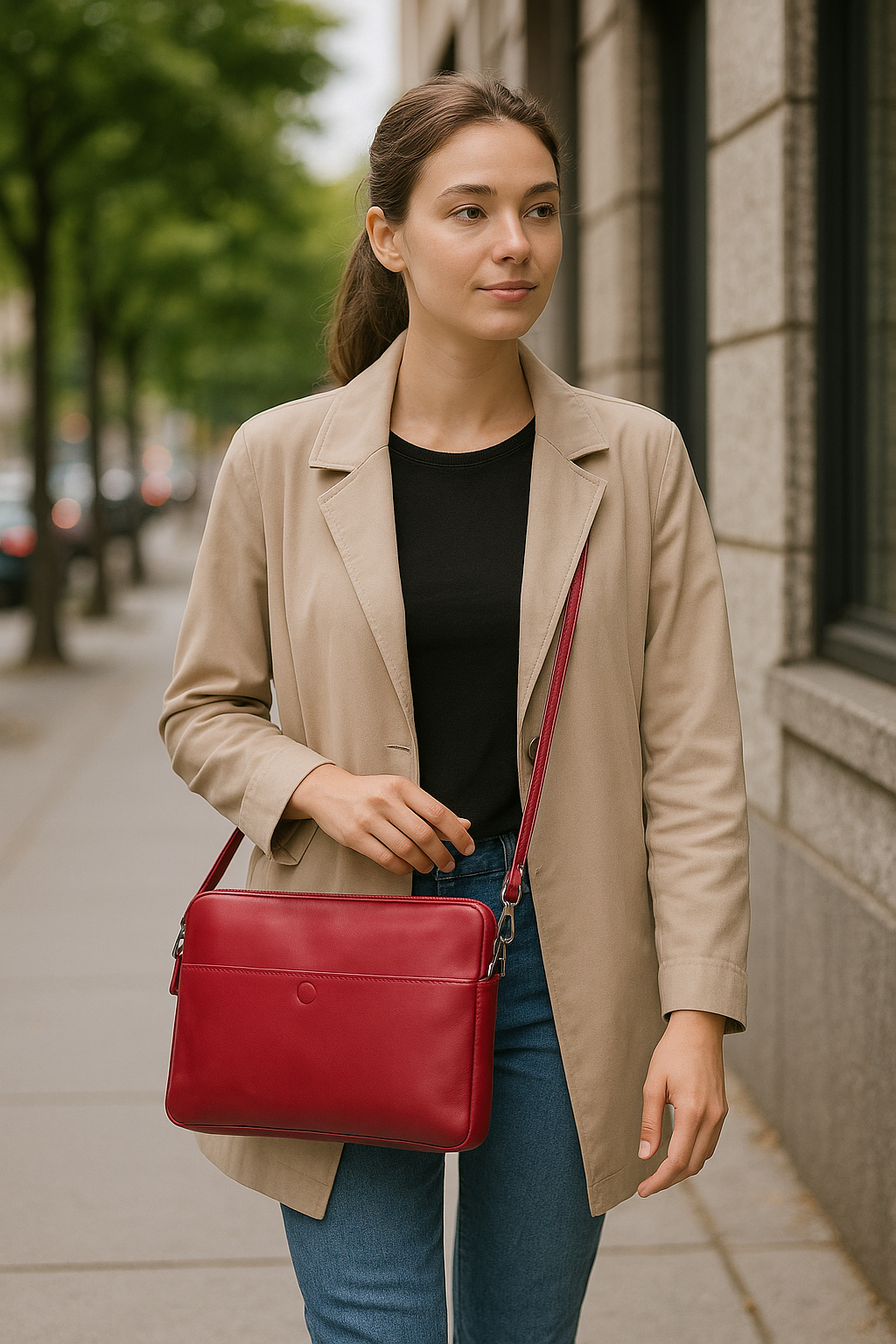 Leeds Slim Leather Laptop & Tablet Case - Messenger Bag for 14” & 16”