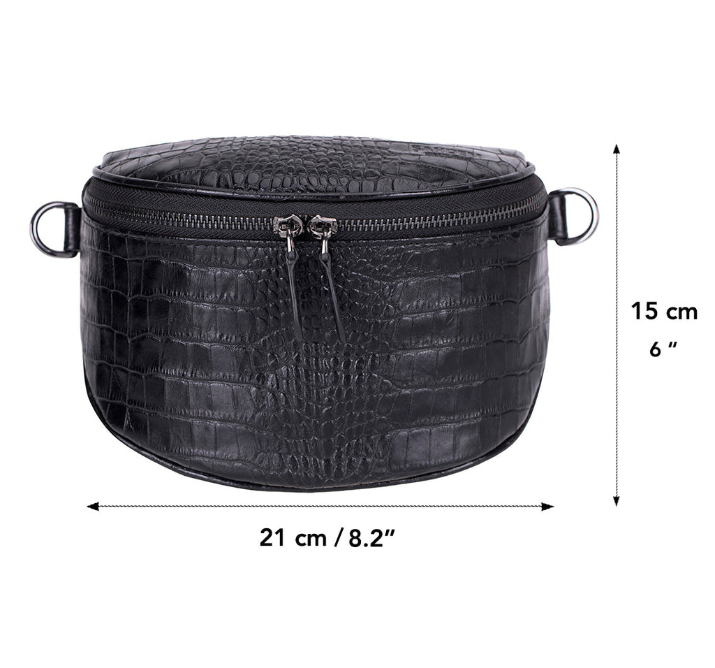 Liora Handcrafted Croco Leather Crossbody Bag