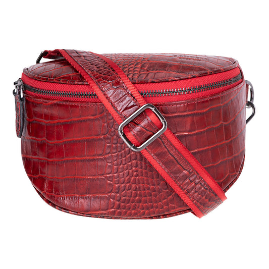 Liora Handcrafted Croco Leather Crossbody Bag
