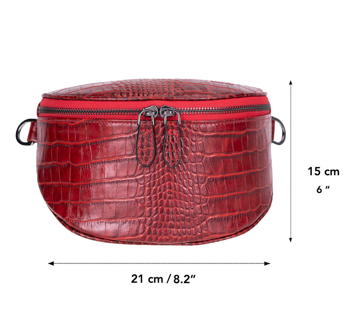 Liora Handcrafted Croco Leather Crossbody Bag
