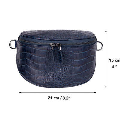 Liora Handcrafted Croco Leather Crossbody Bag