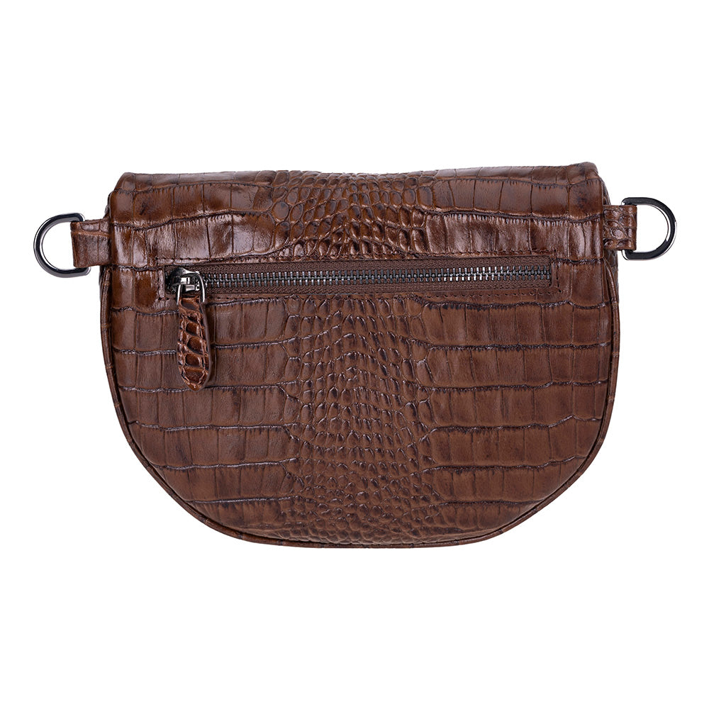 Liora Handcrafted Croco Leather Crossbody Bag