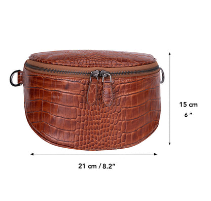 Liora Handcrafted Croco Leather Crossbody Bag