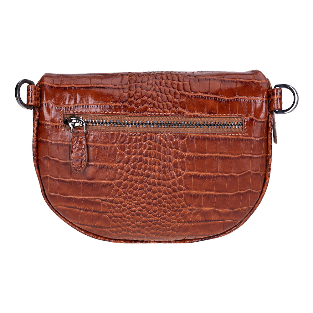 Liora Handcrafted Croco Leather Crossbody Bag