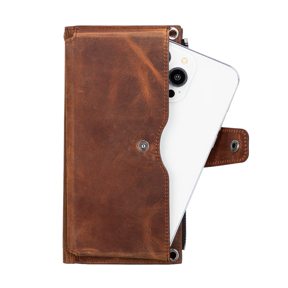Lozan Strap Genuine Leather Crossbody Phone Wallet