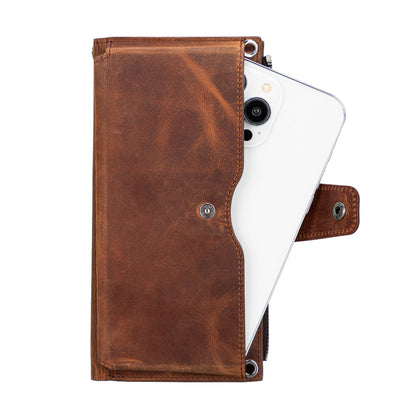 Lozan Strap Genuine Leather Crossbody Phone Wallet