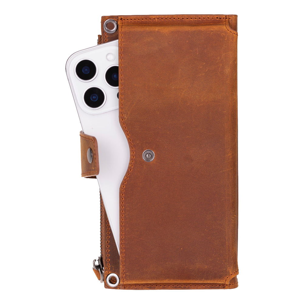 Lozan Strap Genuine Leather Crossbody Phone Wallet