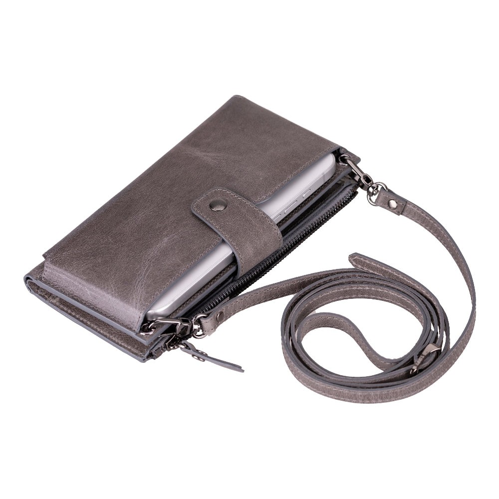 Lozan Strap Genuine Leather Crossbody Phone Wallet