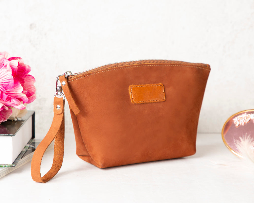 Luna Leather Makeup Bag