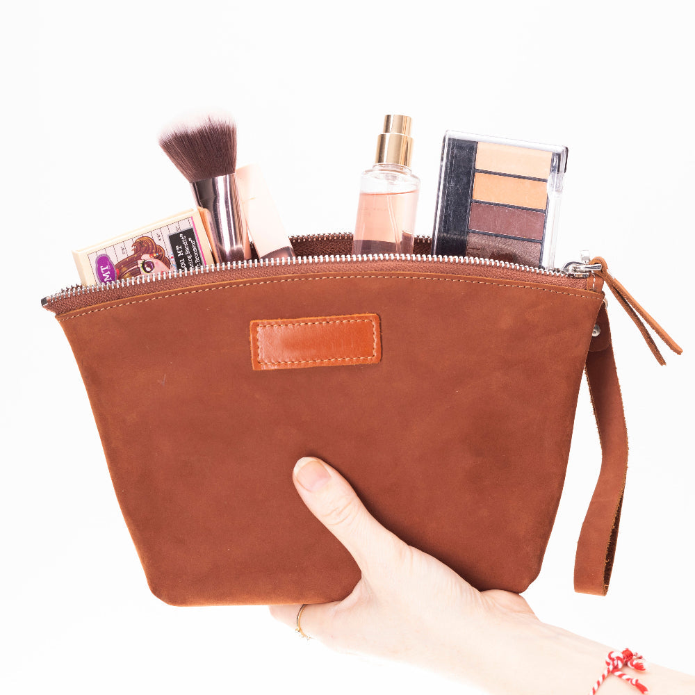 Luna Leather Makeup Bag